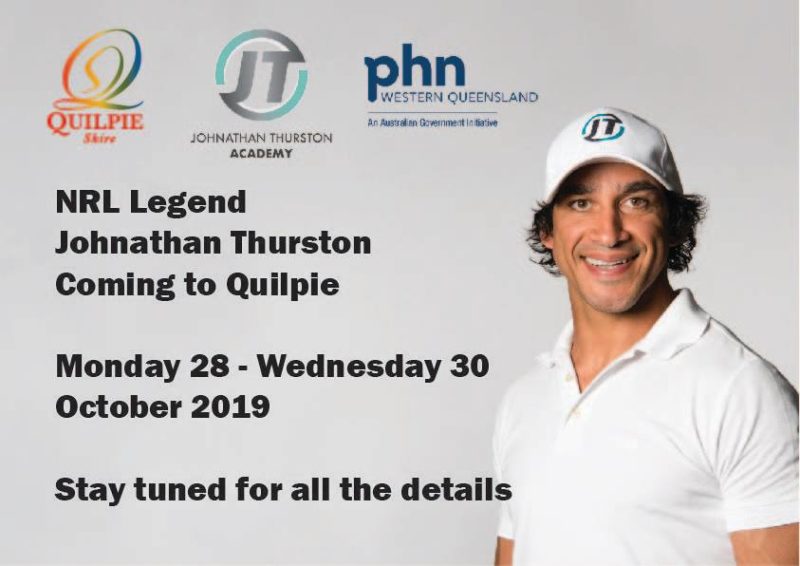 Media Release – Johnathan Thurston & JT Academy Visit Quilpie