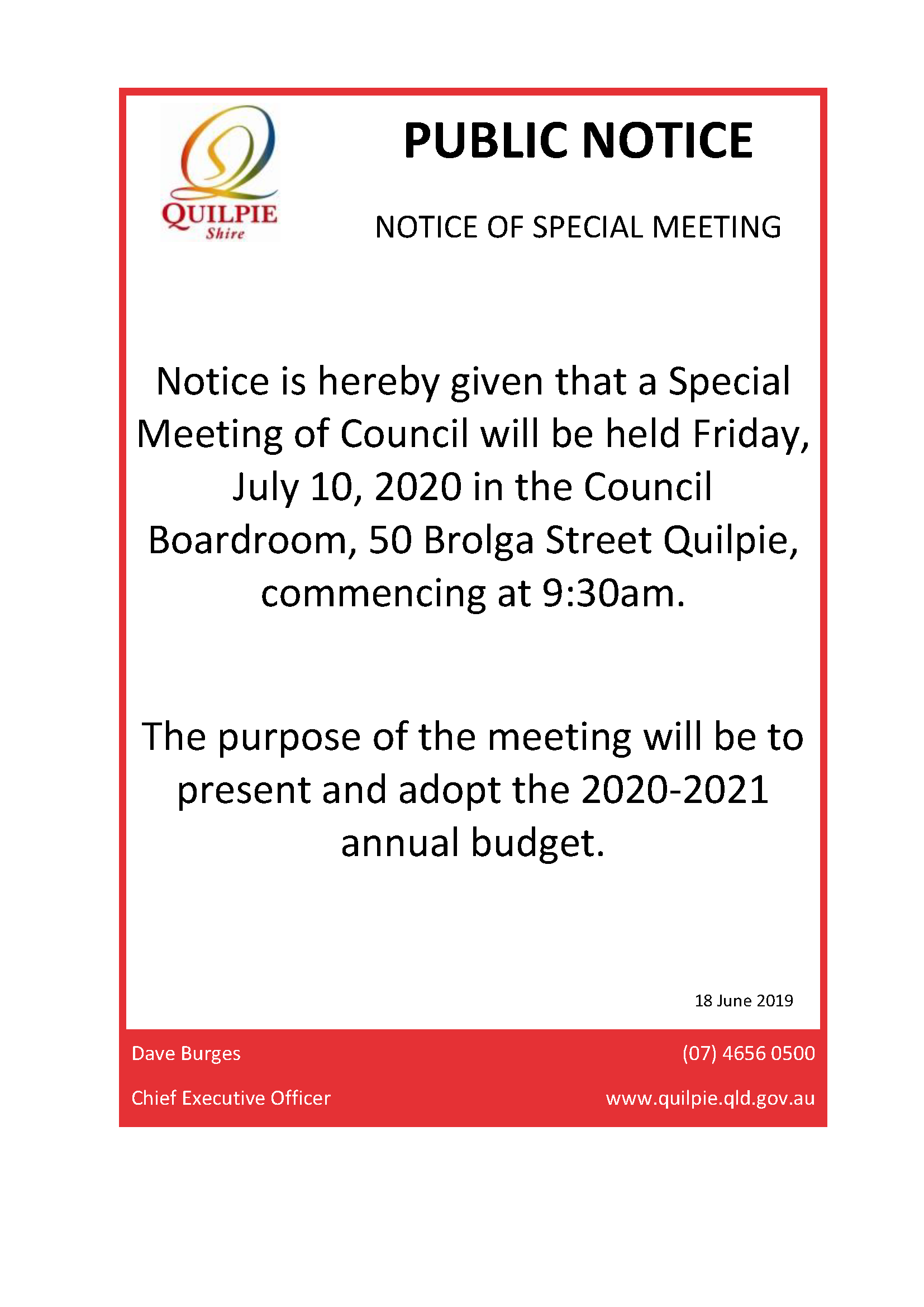 2020 06 Notice Of Special Meeting