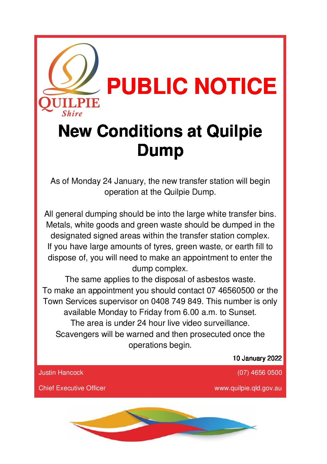 New Rules at Quilpie Dump