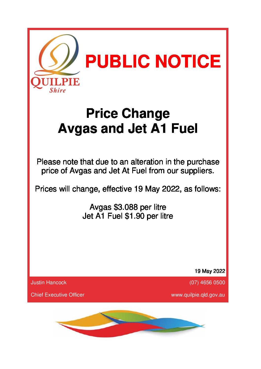 Avgas and Jet A1 Fuel price change