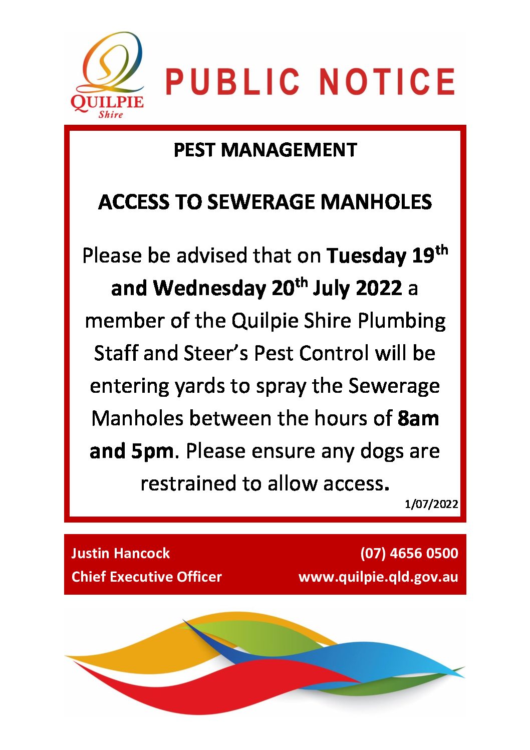 Access Required to Sewerage Manholes