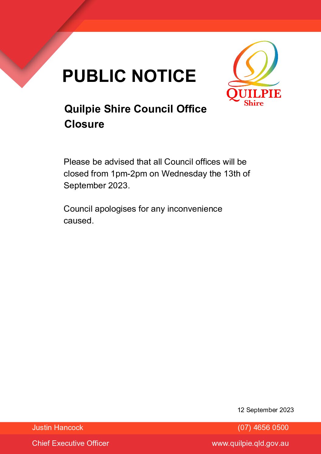 Council Office Closure – Public Notice